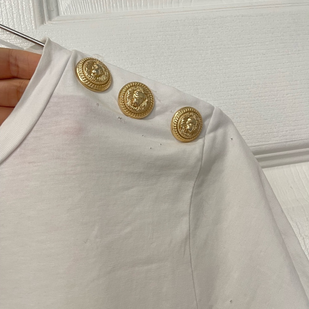 Balmain Logo Top with Gold Buttons size 36 - Picture 2 of 4